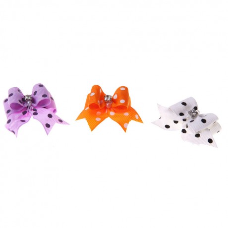 10pcs Pet Cat Dog Small Puppy Pet Dog Rhinestone Hairpin Hair Bow Rubber