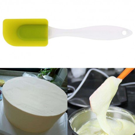 Silicone Butter Cake Cream Spatula Heat Resistant Baking Scraper(Green)