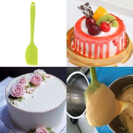 Silicone Butter Cake Cream Spatula Heat Resistant Baking Scraper(Green)