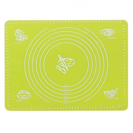 Silicone Flour Rolling Mat Table Non-Slip Placemats Cookie Baking Pad(Green