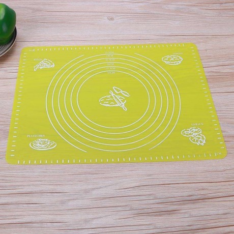 Silicone Flour Rolling Mat Table Non-Slip Placemats Cookie Baking Pad(Green