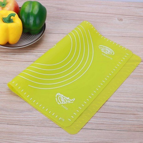 Silicone Flour Rolling Mat Table Non-Slip Placemats Cookie Baking Pad(Green