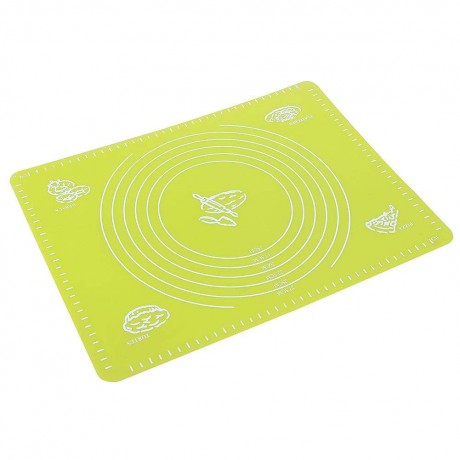 Silicone Flour Rolling Mat Table Non-Slip Placemats Cookie Baking Pad(Green