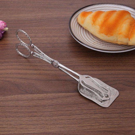 Retro European Bread Tip Clip Biscuit Cake Food Tong Baking Tool(Silver)