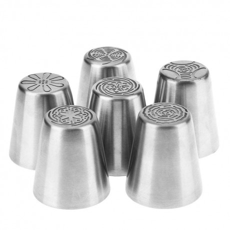 6pcs Stainless Steel Cake Fondant Embossed Nozzles DIY Home Baking Tool