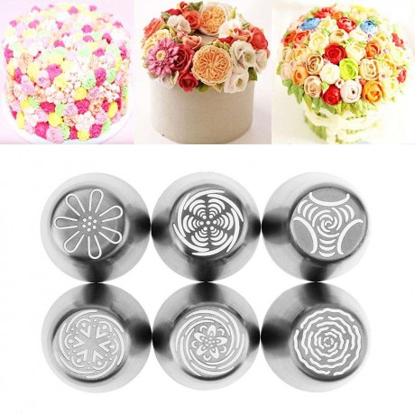 6pcs Stainless Steel Cake Fondant Embossed Nozzles DIY Home Baking Tool