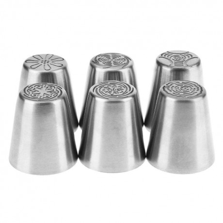 6pcs Stainless Steel Cake Fondant Embossed Nozzles DIY Home Baking Tool