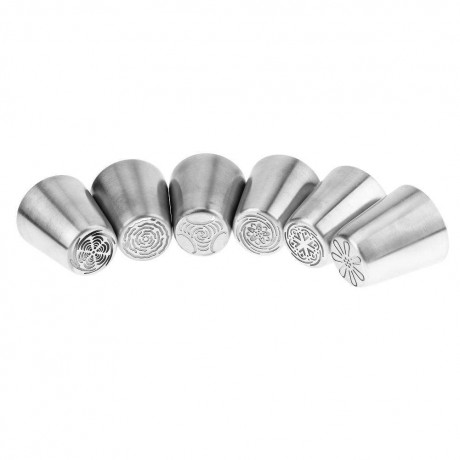 6pcs Stainless Steel Cake Fondant Embossed Nozzles DIY Home Baking Tool