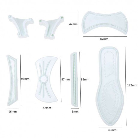 7pcs High Heel Cake Embossed Mold DIY Plastic Fondant Mould Baking Tool