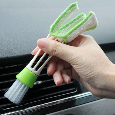 Double-end Car Vent Air-condition Blinds Window Cleaning Brush Cleaner Tool