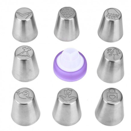 8pcs Icing Piping Tips Pastry Embossed Nozzles DIY Cake Dessert Baking Tool