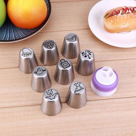 8pcs Icing Piping Tips Pastry Embossed Nozzles DIY Cake Dessert Baking Tool