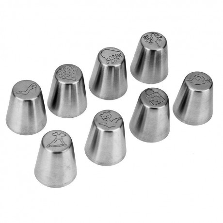 8pcs Icing Piping Tips Pastry Embossed Nozzles DIY Cake Dessert Baking Tool