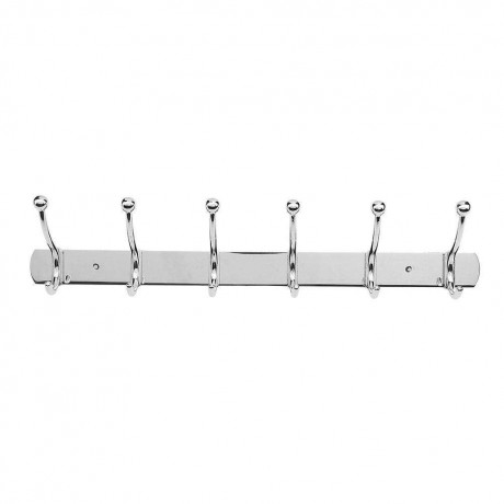 6 Racks Stainless Steel Clothes Hat Storage Hook Shelf Wall Mounted Hanger