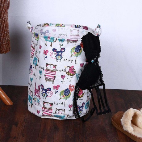 Canvas Clothes Storage Basket Foldable Kids Toys Organizer Home Supplies