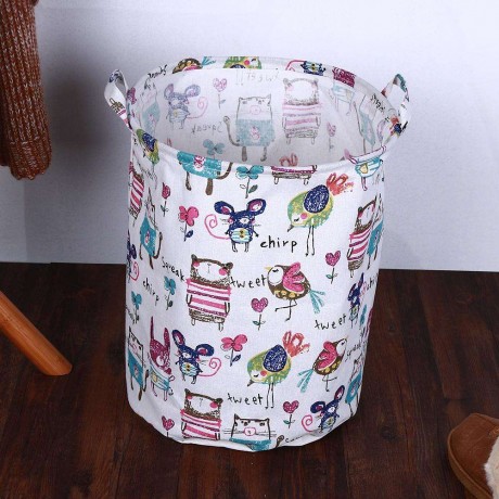 Canvas Clothes Storage Basket Foldable Kids Toys Organizer Home Supplies