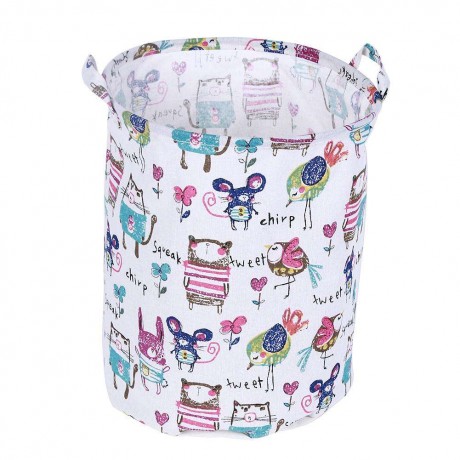 Canvas Clothes Storage Basket Foldable Kids Toys Organizer Home Supplies