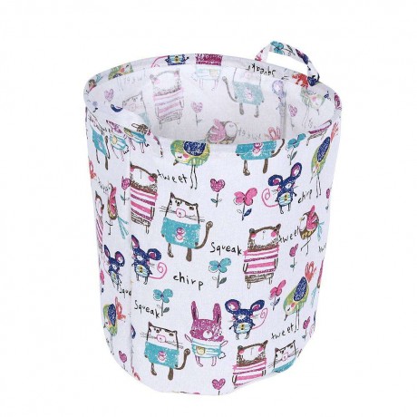 Canvas Clothes Storage Basket Foldable Kids Toys Organizer Home Supplies