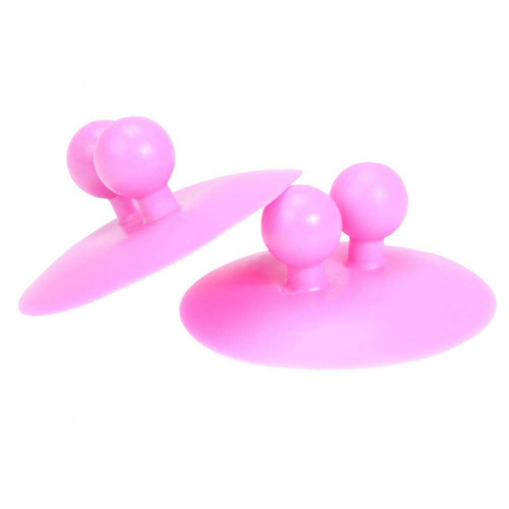 2pcs UFO Shape Multi-function Vacuum Sucker Suction Cup Hanging Hooks(Pink)