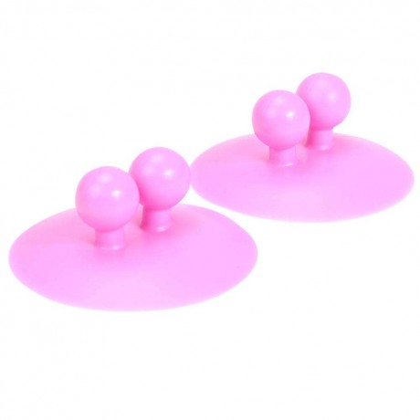 2pcs UFO Shape Multi-function Vacuum Sucker Suction Cup Hanging Hooks(Pink)