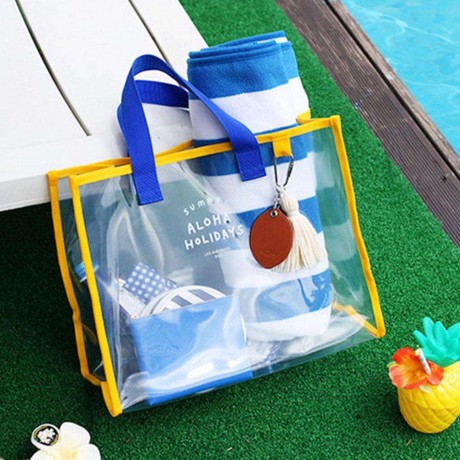 Transparent Travel Swimming Beach Storage Bag Pouch Home Organizer(Yellow)