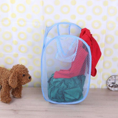 Folding Mesh Dirty Clothes Laundry Bucket Sundries Storage Basket Organizer