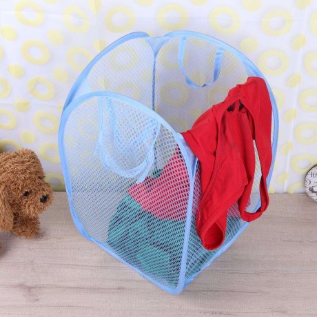 Folding Mesh Dirty Clothes Laundry Bucket Sundries Storage Basket Organizer