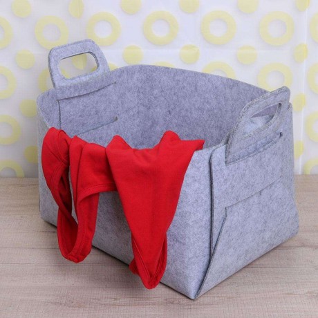 Folding Felt Cloth Anti Dirty ?Toys Storage Basket Holder Home Organizer