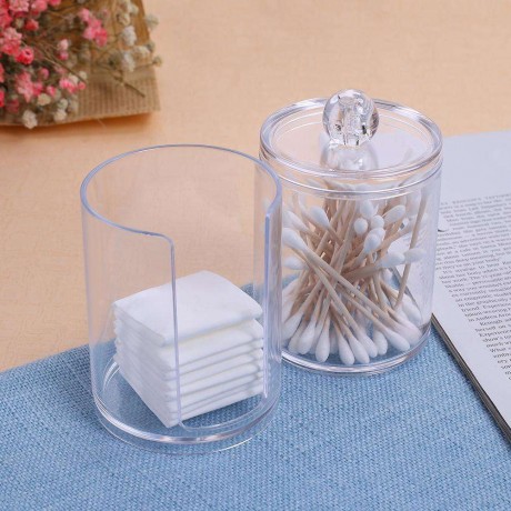 Two-Layer Plastic Portable Round Container Cotton Bud Storage Box Case