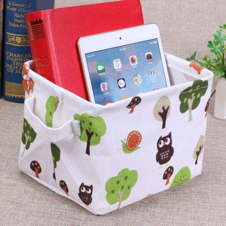 Cotton Linen Cosmetics Storage Box Desktop Sundries Holder Organizer(Animal