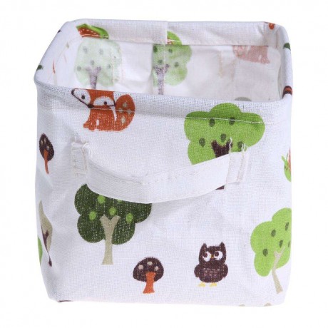 Cotton Linen Cosmetics Storage Box Desktop Sundries Holder Organizer(Animal