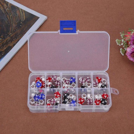 Plastic Clear Rings Earrings Storage Box Detachable Organizer Case