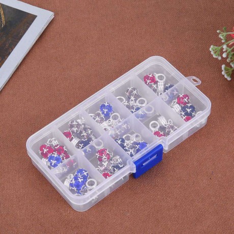 Plastic Clear Rings Earrings Storage Box Detachable Organizer Case