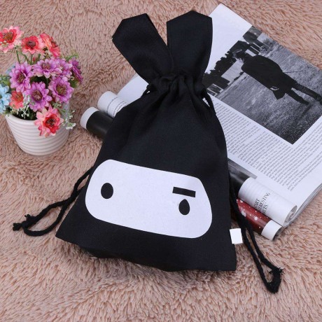 Portable Cloth Storage Bag Drawstring Makeup Pouch Holder Organizer(Black)