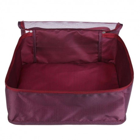 6pcs Travel Storage Bag Suitcase Clothes Organizer Tidy Container(Wine Red)