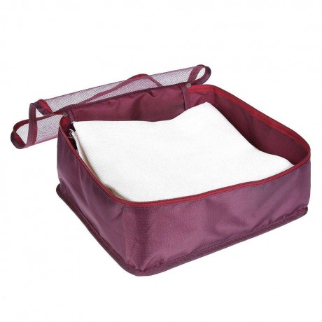 6pcs Travel Storage Bag Suitcase Clothes Organizer Tidy Container(Wine Red)