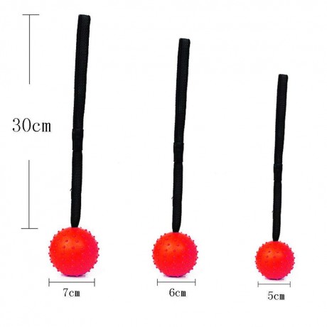 Pet Ball Bite Resistant Tooth Cleaning Toys for Dog Training Chewing(Red S)