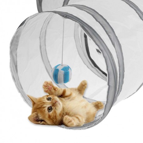 3 Holes Foldable Pet Cat Tunnels Indoor Outdoor Kitten Rabbit Play Tubes