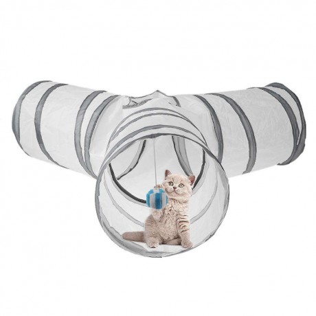 3 Holes Foldable Pet Cat Tunnels Indoor Outdoor Kitten Rabbit Play Tubes