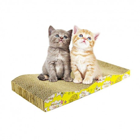 Pet Cat Scratch Board Wave Paper Pad Scratcher Bed Mat Claws Care Cat Toys