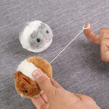 Pull Line Vibrate Little Fat Rat Simulated Plush Cat Toy Vibration Mouse