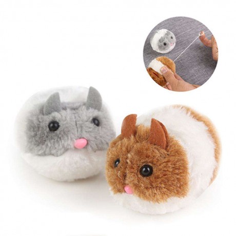 Pull Line Vibrate Little Fat Rat Simulated Plush Cat Toy Vibration Mouse