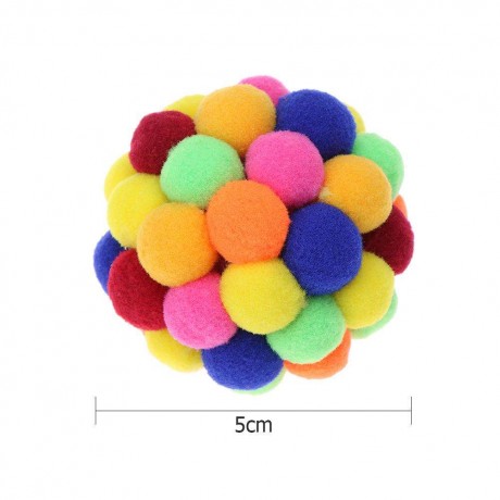 Built-in Catnip Cat Colorful Bell Bouncy Ball Pet Interactive Catch Toy (S)