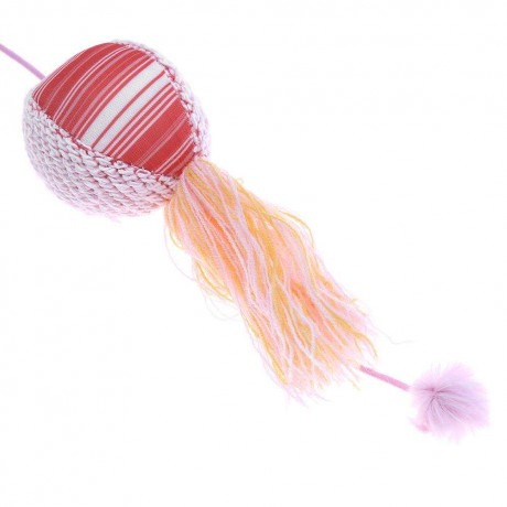 Pets Elastic String Teaser Rod Cat Scratch Play Wand Interactive Toy (Ball)