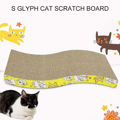 Pet Cat Scratch Board Toys Kitten Corrugated Paper S Shape Scratching Posts