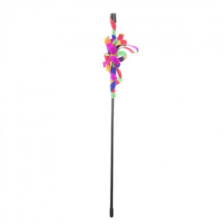 Plastic Colorful Rod Cat Teaser Wand Interactive Stick Pet Cats Kitten Toys