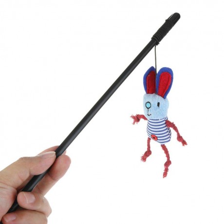 Pets Cat Doll Pendant Teaser Rod Scratch Wand Toy Interactive Stick