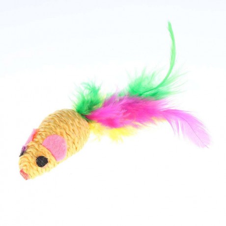 12pcs/set False Mouse Pet Cat Toys Funny Playing Toys with Colorful Feather