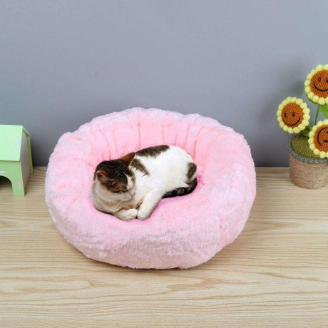 Winter Warm Pets Plush Round Bed House Soft Dogs Cats Puppy Kennel