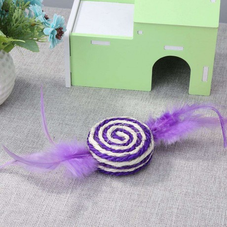 Pets Cats Feathers Sisal Hemp Scratch Bite Toys Training Interactive Toy